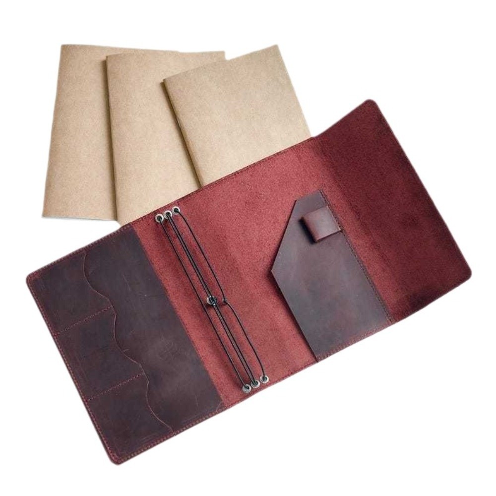 Leather Refillable Notebook Or - đánh giá và giá Vintage Leather Journal Notebook