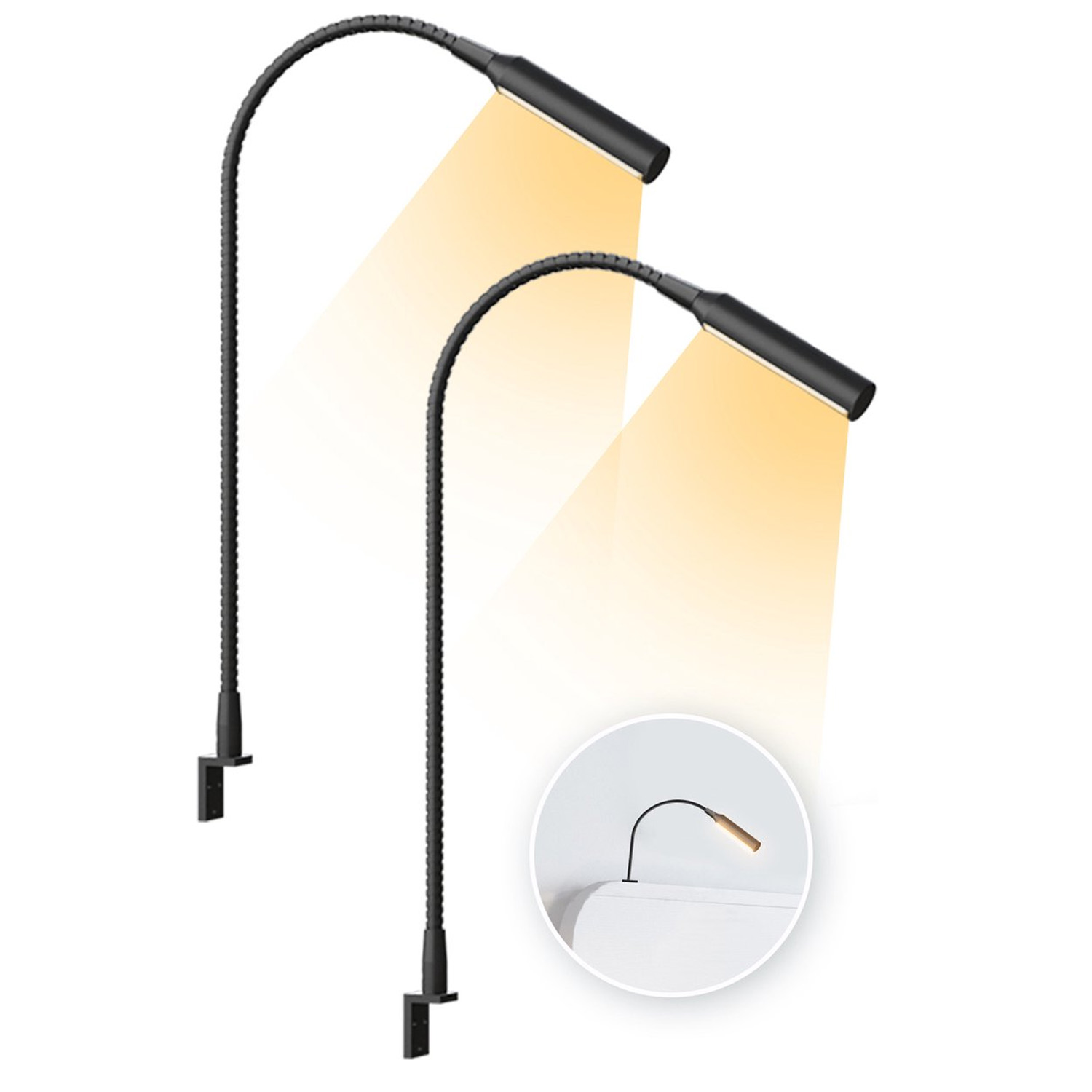 2pcs LED Reading Lamp with Dim - đánh giá và giá Books